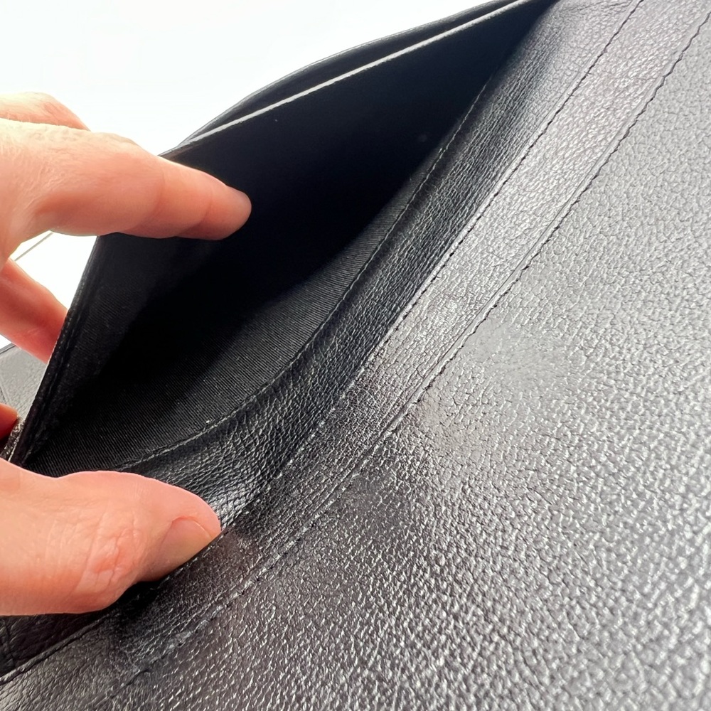 Authentic CHANEL CC Black Camellia Calfskin Leather Long Wallet W/ Serial Card - Picture 12 of 12